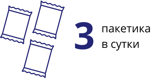 3 пакетика в сутки